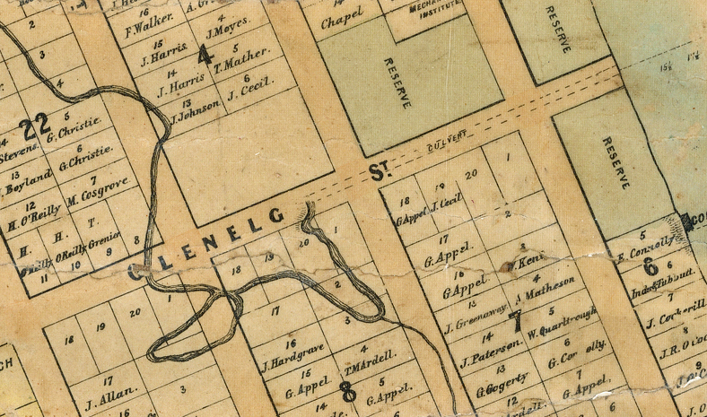 Hams map of the city of Brisbane Queensland archive extract glenelg st culvert