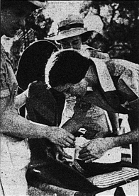 First Aid Practice at Davies Park, (Courier-Mail 20th July, 1942 via Trove)