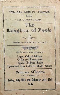 'As you like it' players 'The Laughter of Fools' Princess Theatre 1937. (State Library of Queensland)