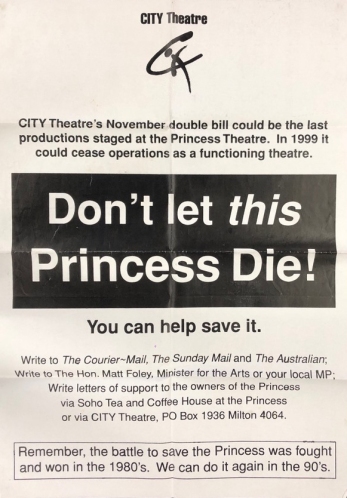 A poster from 1999. (Facebook princesstheatrebrisbane)
